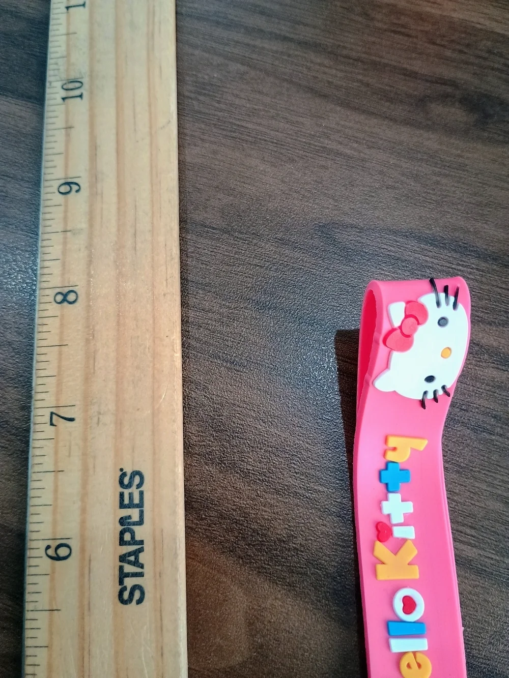 Hello Kitty Pink White Vinyl Key & Card Holder Charm with Gold Hardware